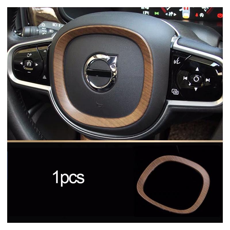 Для Volvo S90 XC60 Кольцо рулевого колеса XC90 v90 s60 v60 Декоративная рамка Модификация интерьера Volvo ABS текстура под дерево xc90 2015-2024