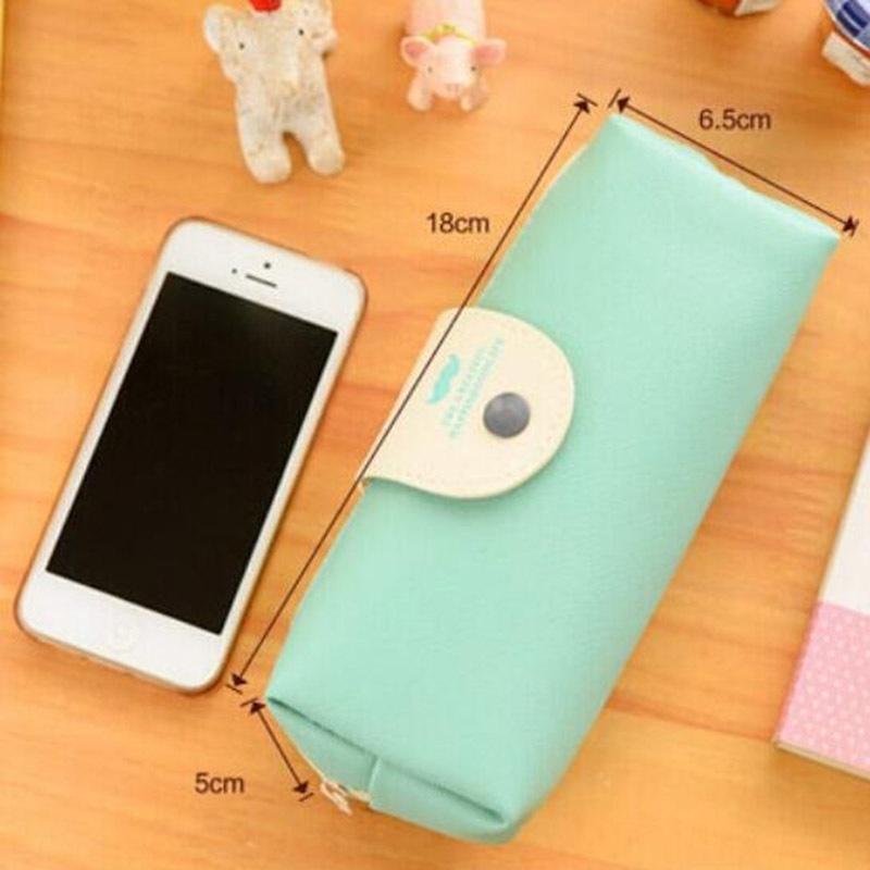 Cute Kawaii PU Leather School Pencil Case Large Capacity Pencil Pen Bag for Kids Gift Korean Statione