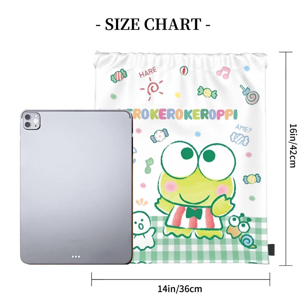Custom K-KeroKeroKeroppies Drawstring Backpack Bags Men Women Lightweight Frog Anime Gym Sports Sackpack Sacks for Traveling