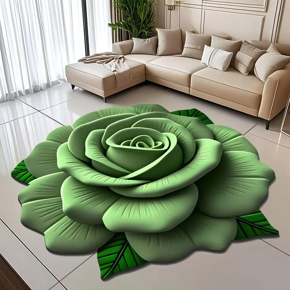 

Гостиная Домашний 3D Напольный Коврик Цветочный Коврик Кристалл Бархатный Ковер Круглый Домашний Цветочный Коврик Diameter 80cm