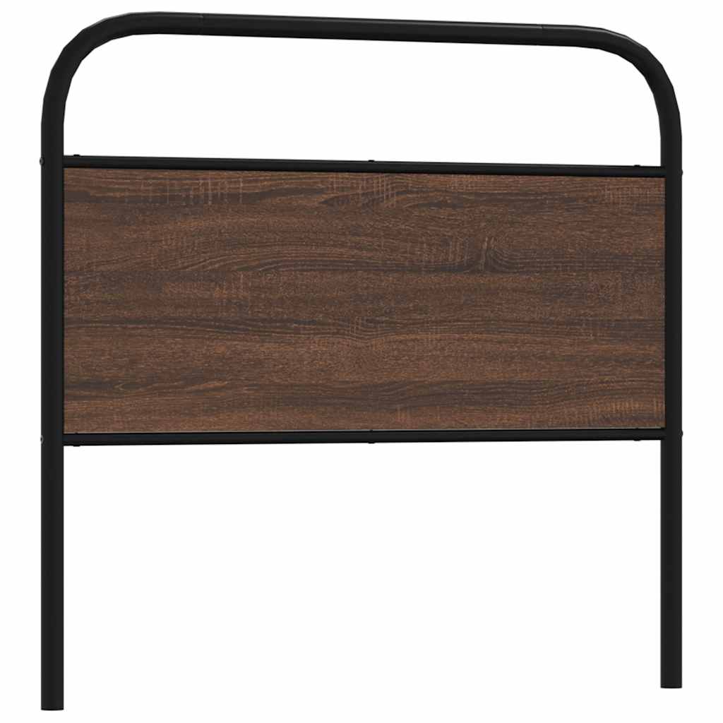 Vidaxl Wezgłowie, Brązowy Dąb, 90 Cm, Stal I Materiał Drewnopochodny