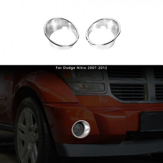 Chrome Front Fog Light Cover Lamp Trim Bezel For Dodge Nitro 2007-2012 Exterior