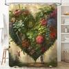 Heart Of Nature Waterproof Shower Curtain, Perfect For Any Bathroom, Vibrant And Unique Design, Modern Artwork