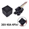 40A Auto Car Relay JD2912 4 Pin 5 Pin DC 12V 24V 36V 48V with Mounting Hole Coil Power 1.8W Automobile Control Device with Line Relays 5