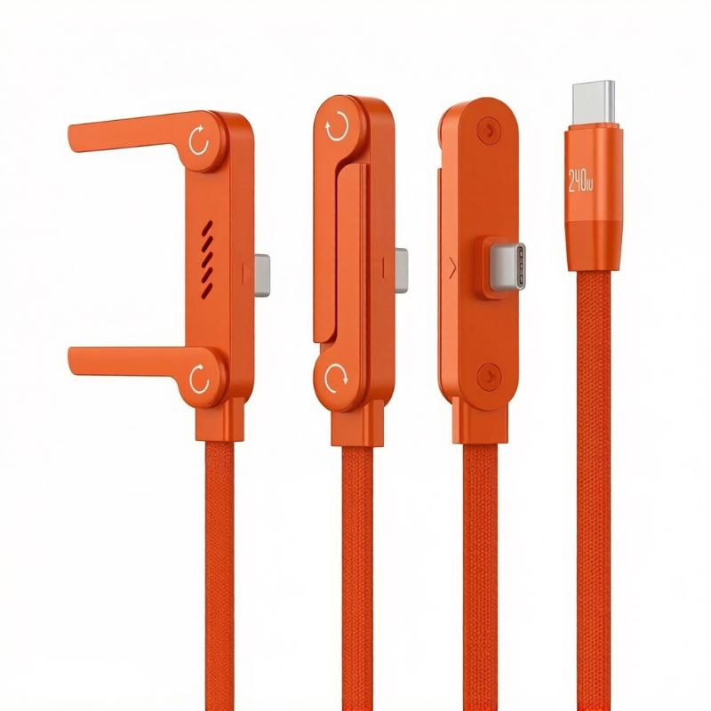 

240W Super Fast Charging Pd Data Cable With Folding Stand Function Universal Charging Cable 1pc