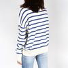 Women's Knit Long Sleeve Rib Lapel Striped Sweater Knitwear Pullover Sweaters
