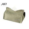 Portable Tissue Case for Office PU Leather Box Holder, with Snap Design, Foldable Durable Kitchen Paper Organizer Facial Dispenser, Desk And
