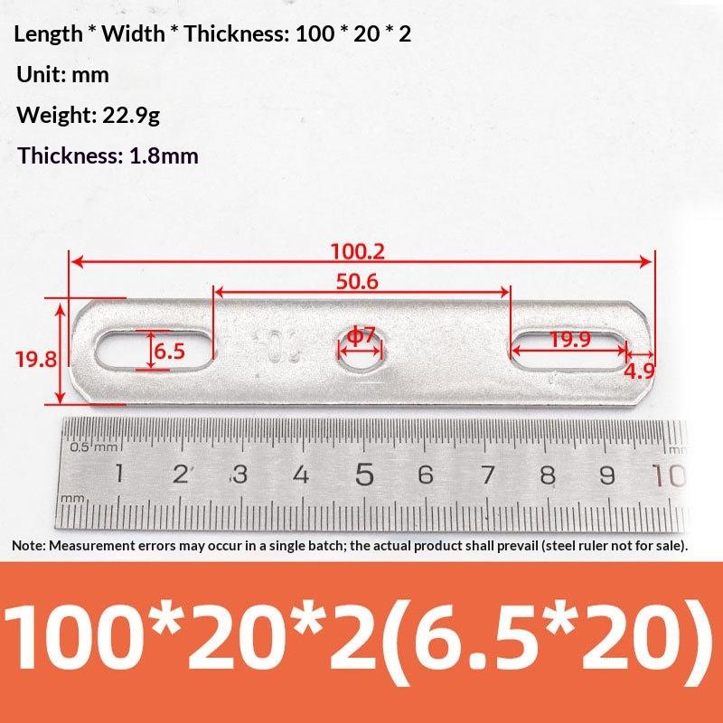 304 Stainless Steel Double Hole Metal Straight Plate Thickened Flat Gasket With Holes Blocking Plate Bolt Accessories