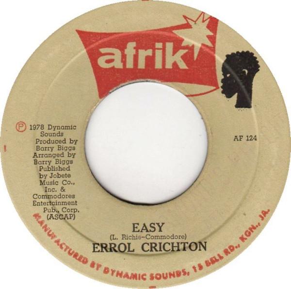 

7inch Record ERROL CRICHTON - Easy AF124 Afrik 1978 Jamaica Reggae, Ska & Dub Used