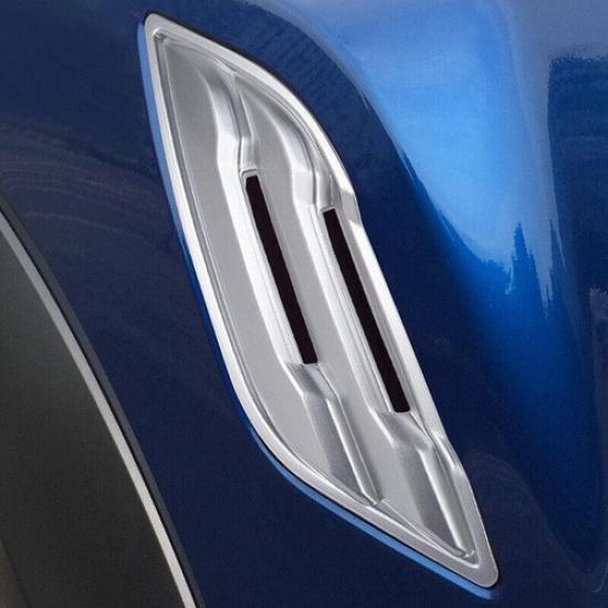 ABS Silver Fender Side Air Outlet Cover Trim 2pcs For Ford F150 F-150 2015-20 A