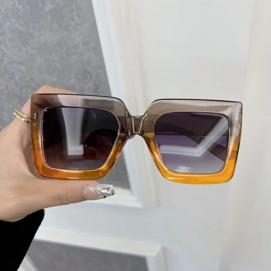 Geometric Square Designer Sunglasses Female Male Big Frame Lovely Sun Eyewear Female Male Stylish Oculos De Sol