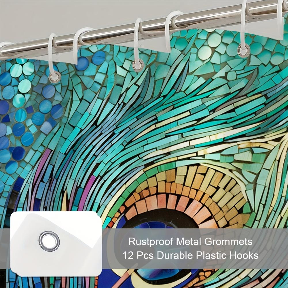 Peacock Feather Shower Curtain - Vibrant And Detailed Wall Hanging Decorations For Living Rooms And Bedrooms - Natural Stylehome