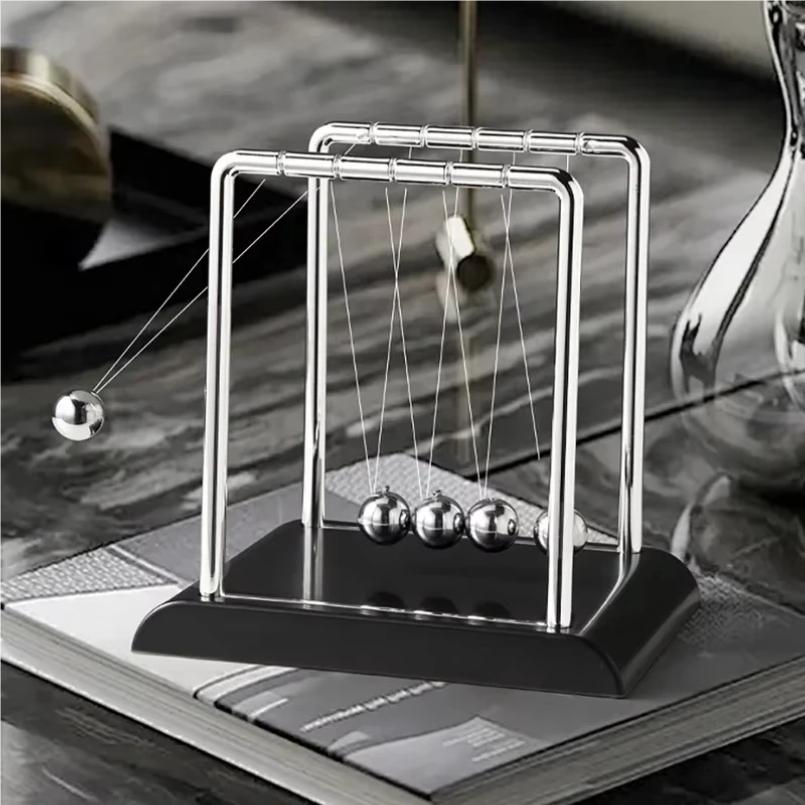 Newton'S Cradle Balance Steel Ball Desk Toy Gift Gravity Pendulum Teaching Supplies Physics Science Metal Home Office Decoration