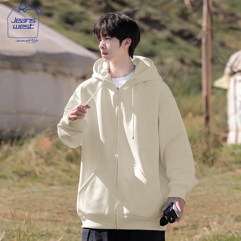 

JEANSWEST CLUB Men s Hooded Zip-Up Sweatshirt Jacket XL