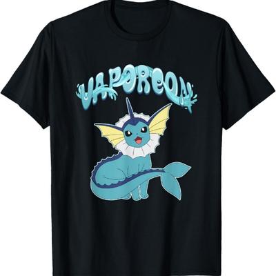 Pokémon Cute Iconic Vaporeon Water Bubble Big Chest Poster T-Shirt