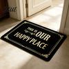 Modern Interior Rug Place Vintage This Is Floor Mat Funny Welcome My Happy Scroll Pattern