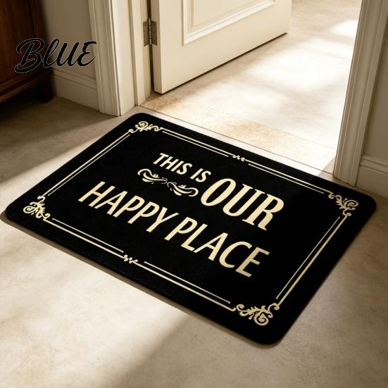 Modern Interior Rug Place Vintage This Is Floor Mat Funny Welcome My Happy Scroll Pattern