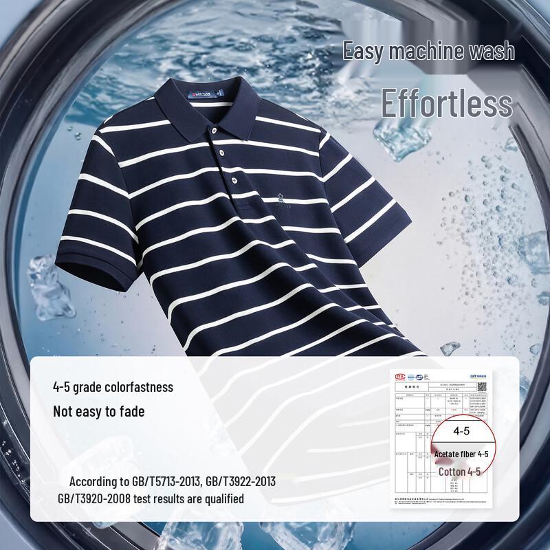 MONTAGUT Men's Summer Striped Polo Shirt