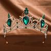 Metal Baroque Crown Luxury Rhinestone Crown Fashion Princess Tiara  Women Girls