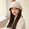 Klobouk Dámský Podzimní a Zimní Retro Temperament Zvlněný Mašle Kbelíkový Klobouk