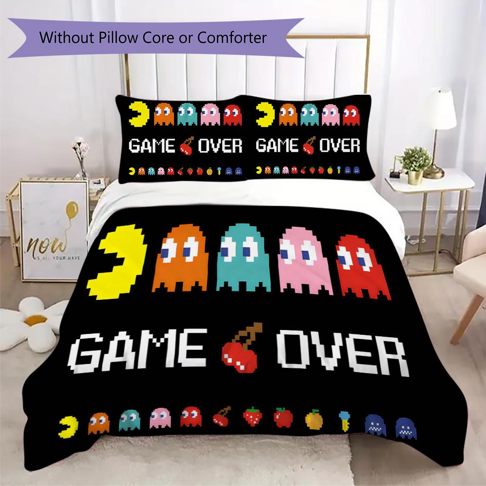 1PC Game Theme Bedding Quilt Set Quilt Cover Pillowcase Home Decoration Birthday Gift (1 * duvet cover + 2 * pillowcase, without core)A6