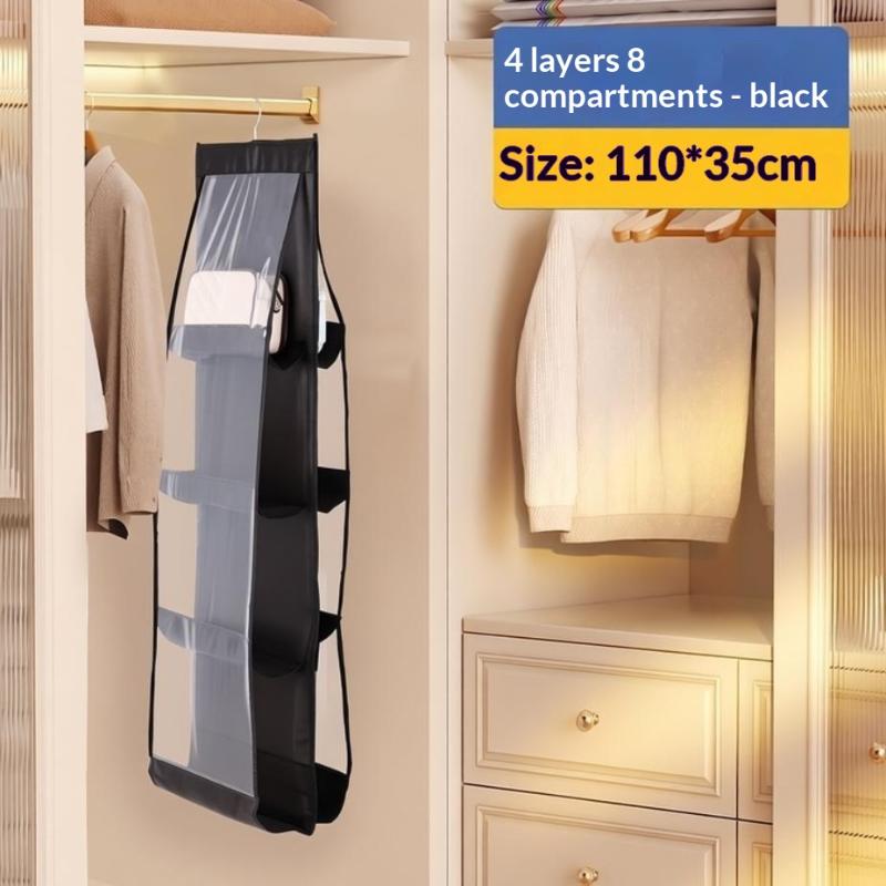 Hanging Handbag Organizer Clear Pockets Large Capacity Light Weight for Entryway Bedroom Closet Storage Use