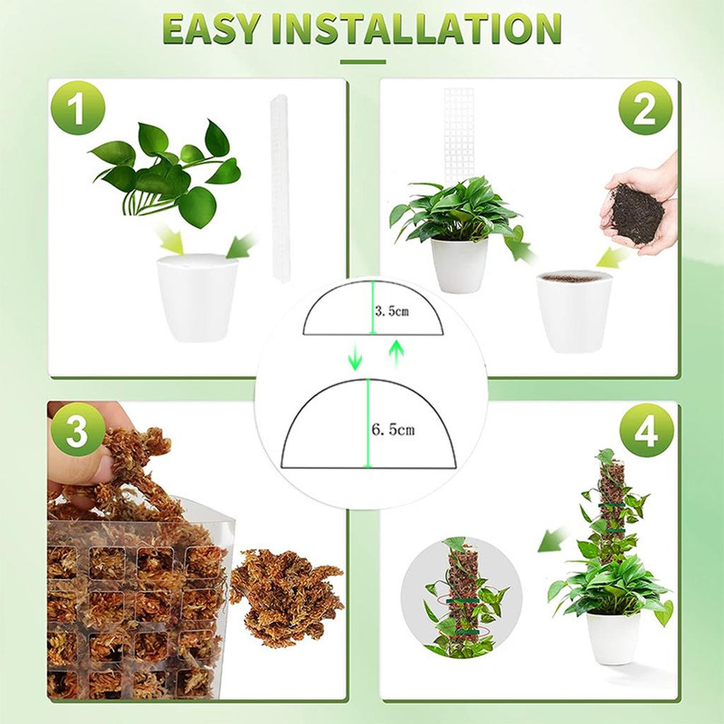 Reliable 4Pcs 24Inch Plastic Moss Pole Stackable Plant Support For Plants Monstera For Indoor Climbing Plants Work