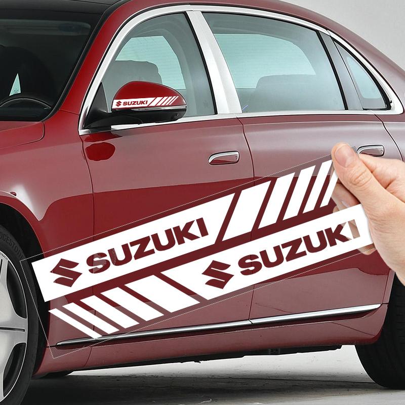 2PCS Car Rear View Mirror Side Stripe Badge 3D Sticker Car Styling for Suzuki Swift SX4 Samurai Sport Jimny Grand Vitara Alto GW250  Splash Swace