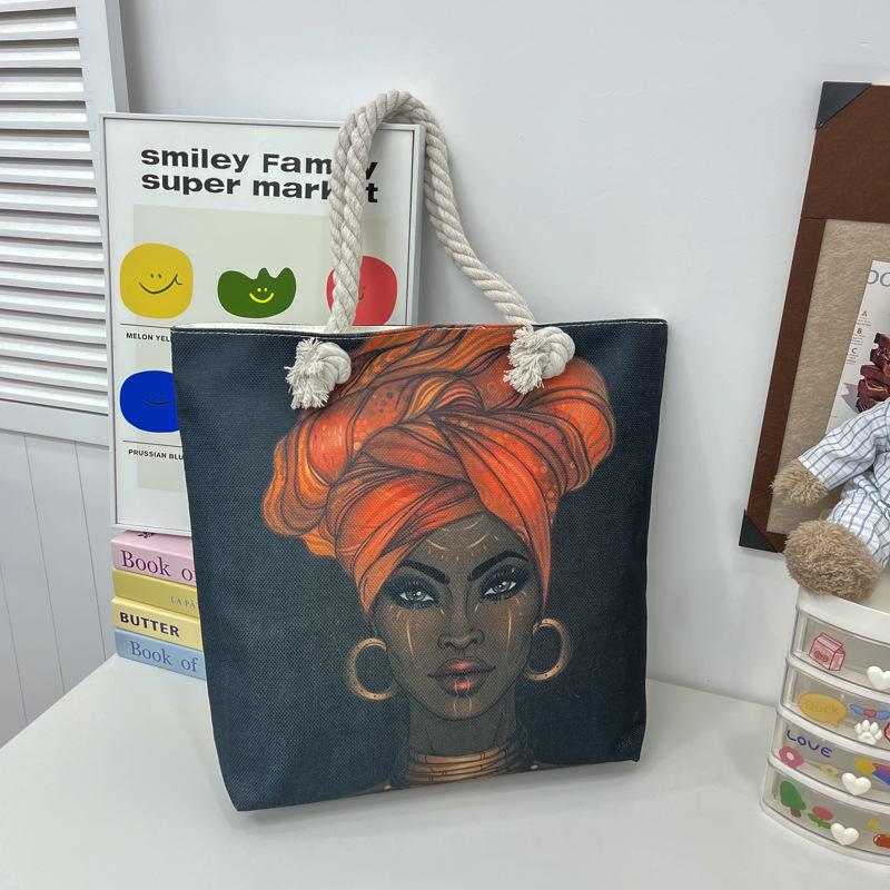 Tote Bag Portable Shopping Bag Women's Thick Rope Large-capacity Beach Bag