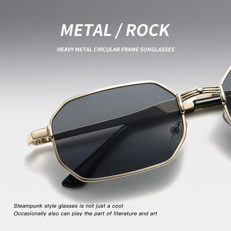 Men's Sunglasses Fashion Rectangle Women Metal Luxury Brand Sun Glasses Classic UV400 Glasses