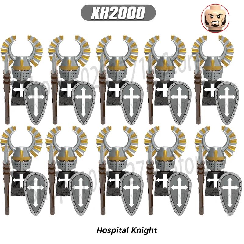 10Pcs/Set Historical Medieval Sparta Heroes Crusader Roman Soldiers Building Blocks Military Action Figures Bricks Toys For Kids