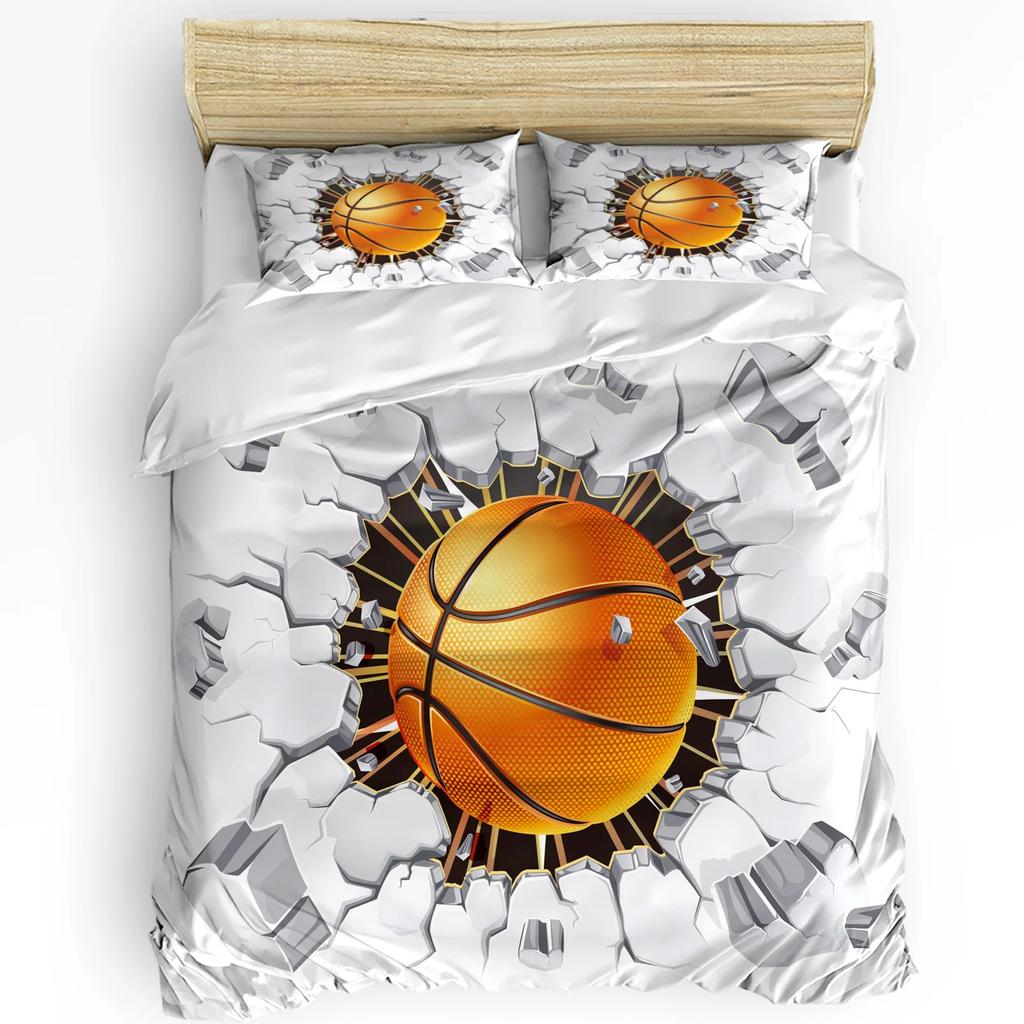 Flame Basketball Ball Box Printed Comfort Duvet Cover Pillow Case Home Textile Quilt Cover Boy Kid Teen Girl 3pcs Bedding Set