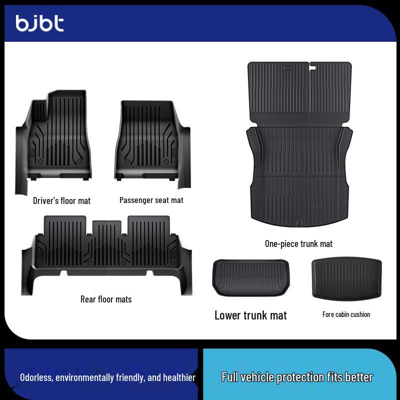 BJBT Full Coverage Non-Slip Floor Mats for Tesla Model Y 2023, TPE Injection Molded