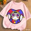 Children Short Sleeve T Shirts The Amazing Digital Circus Anime Cartoon Print Cotton Top Boys Girls Summer Casual Crew Neck Tees