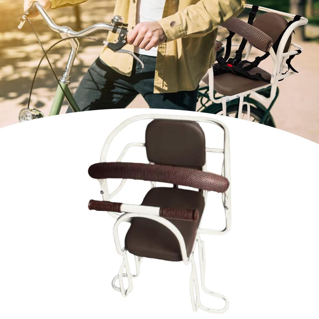 Kids Bike Seat Stable Portable with Backrest Protective Child Rear No Belt