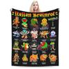 ITALIAN BRAINROT Funny Italian Brainrot Meme Character Blanket  Decorative Flannel Throw Blanket For Couch Chair Soft Bedspread