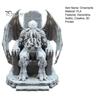 Mysterious Retro Ornaments 3D Printed Throne Cthulhu Statue, Gothic Resin Figurine for Shelf & Desk Detailed Bat Wing Sculpture Decor, Tentacle