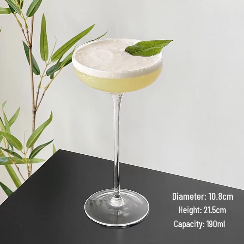 High-Stem Crystal Martini Glass 21.5cm