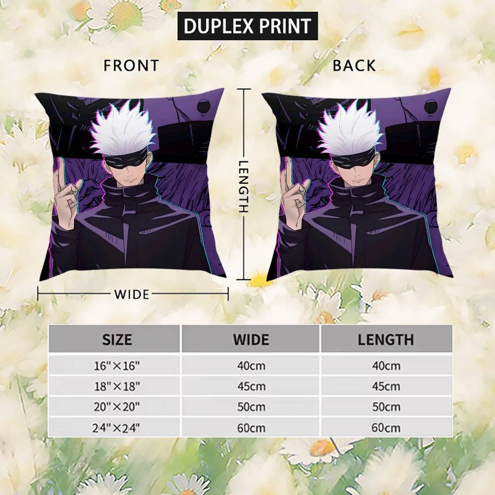 Jujutsu Kaisen Gojo Satoru Pillowcase Modern Home Decoration Living Room Luxury Cushion Cover For Sofa Decorative Pillowcases