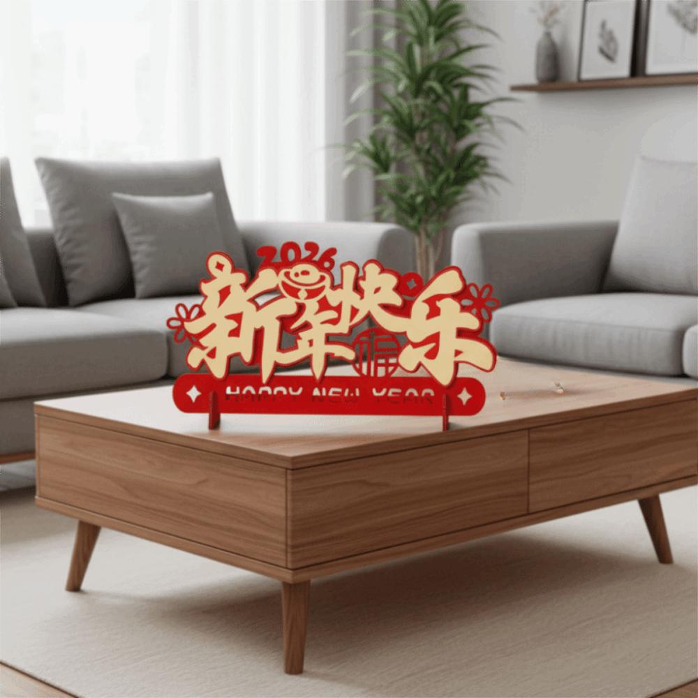 Cartoon Horse Year Ornament Traditional Blessing Fu Character Decoration Chinese Style Zodiac Horse 3D Decoration Crafts