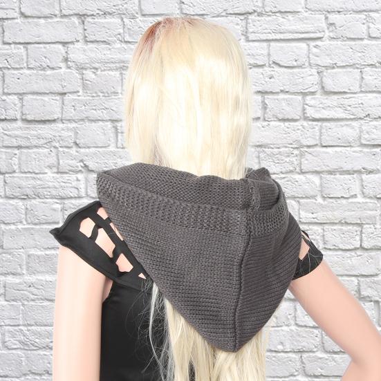 Hooded Scarf Thick Warm Woolen Women Hooded Scarf for Winter