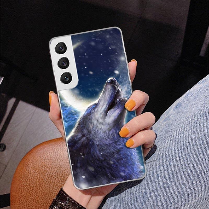Angry Animal Wolf Fierce Phone Case For Samsung Galaxy S24 S25 Edge S26 Ultra S23 S22 S21 Plus S20 FE + Personalized Print Cover