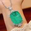 Huamei Jewelry Pendant Necklace Rectangular Design High-End Sense Female Goods