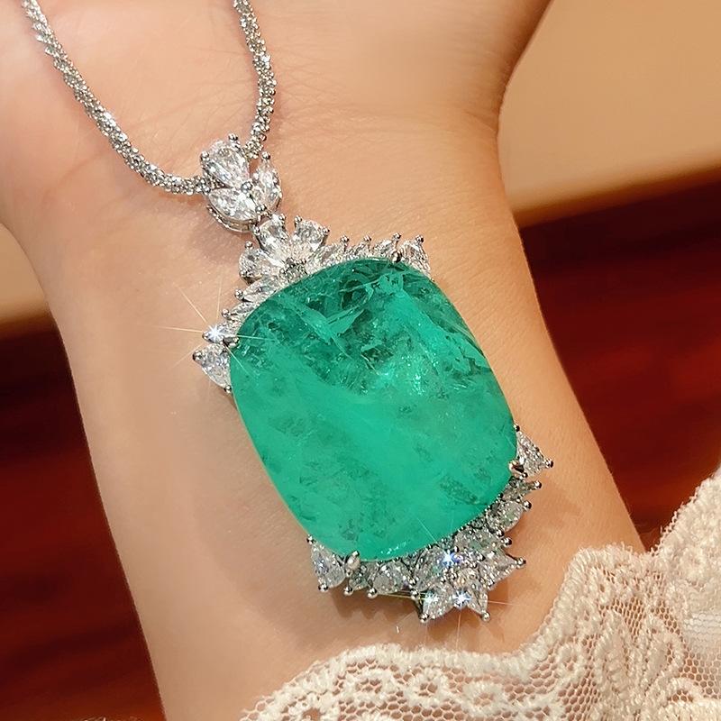 Huamei Jewelry Pendant Necklace Rectangular Design High-End Sense Female Goods
