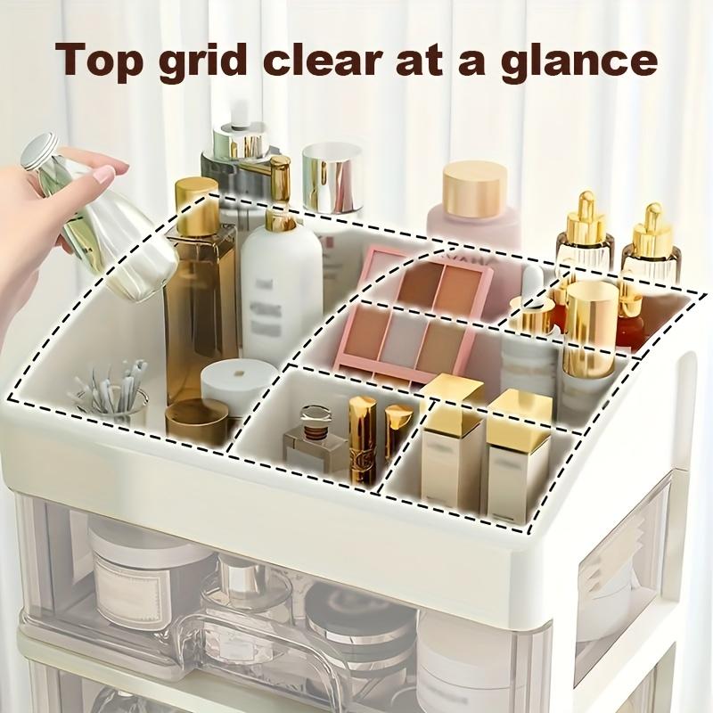 Transparent Makeup Box Pearl Treasure Box Plastic Makeup Storage Box Storage Drawer Storage Rack Four Layers Three Drawers