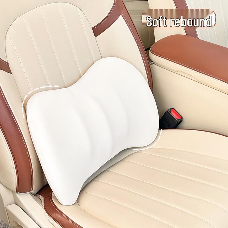 Ice Silk Memory Foam Car Headrest & Lumbar Support Pillow - Universal, Breathable, All-Season Comfort