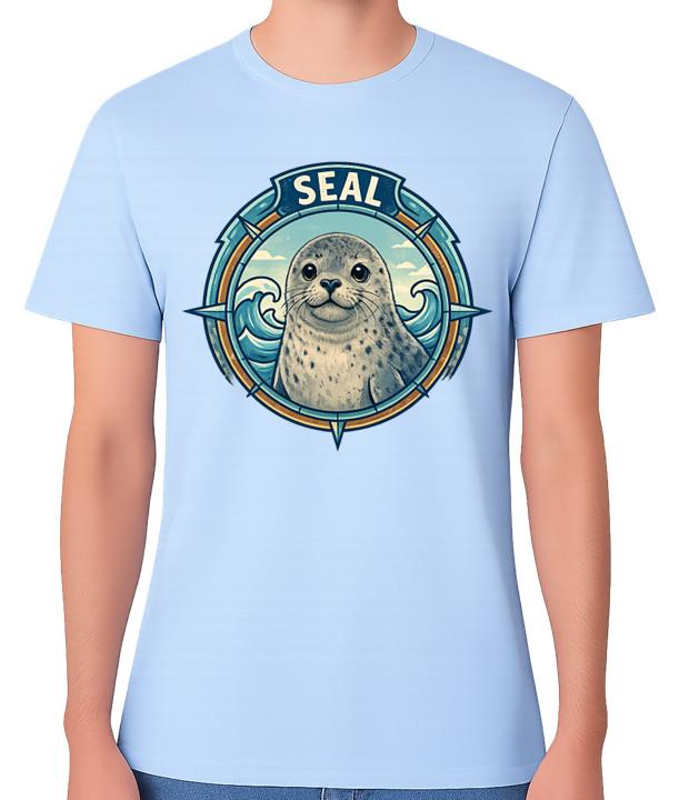 Cute Seal Graphic T-Shirt Ocean Animal Illustration Unisex Tee S