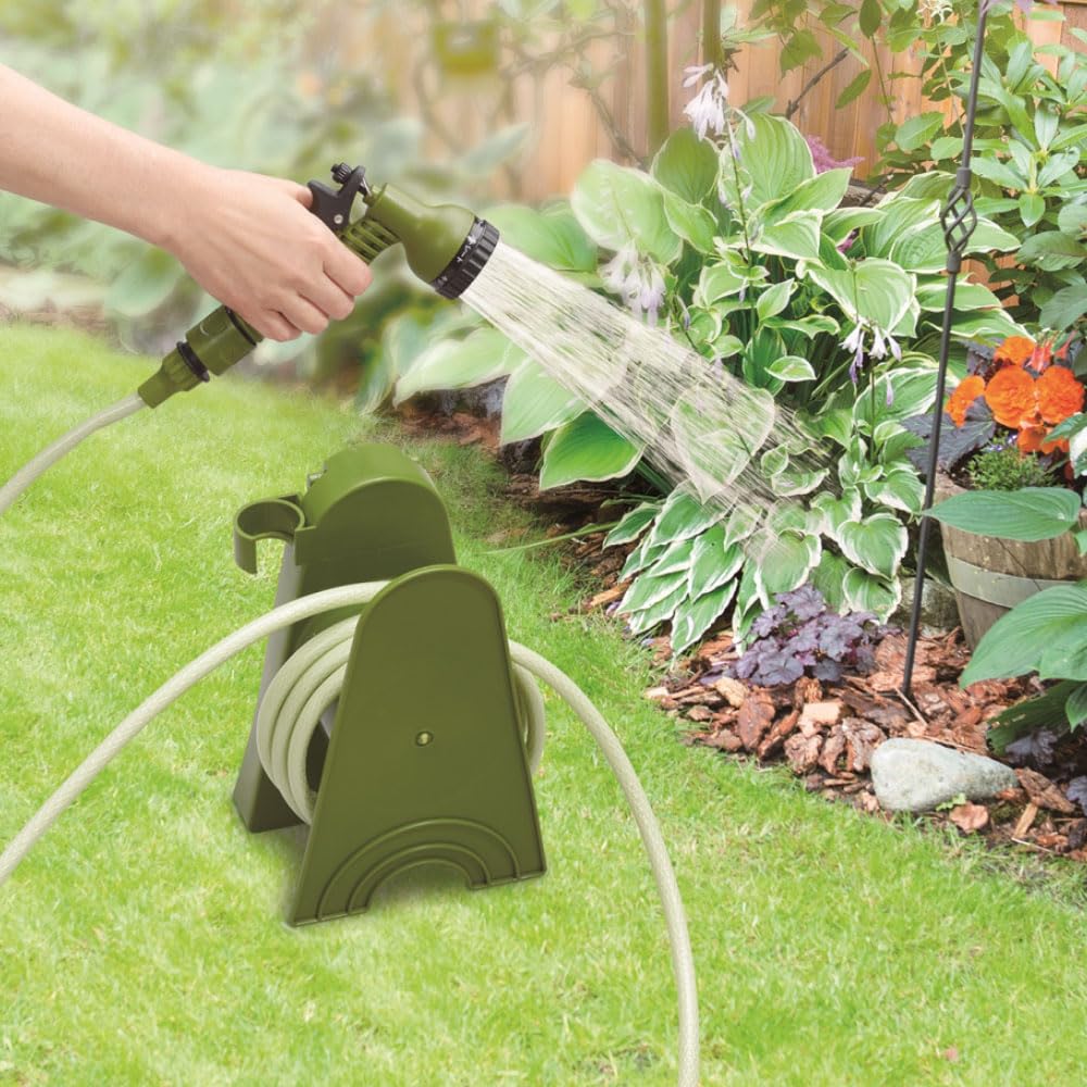 Konan Original LIFELEX Mini Hose Moss 240mm W X 123mm D X 382mm H Reel, 15m, LFX09-3968, Green, Approx.
