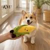 Plush Chew Toys for Puppy Corn Dog Toy, Squeaky Stuffed Indoor Play Pets Soft Teething Toy Small to Medium Dogs Natural Biting