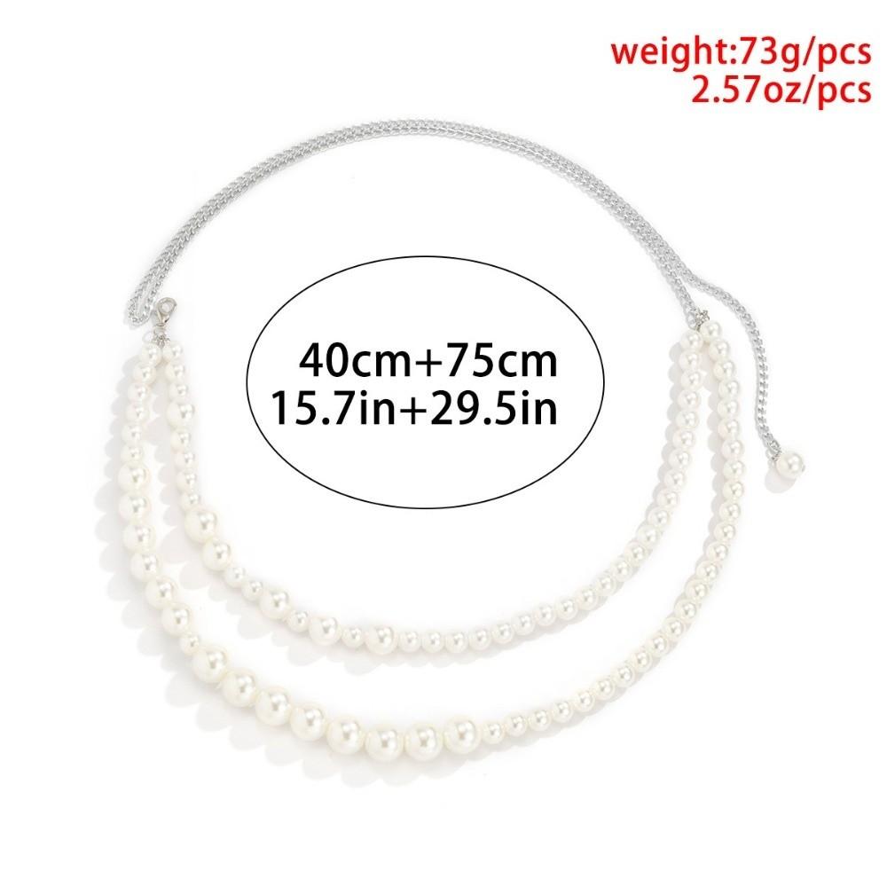 Tassel Waist Chain Belt Geometric Beads Chain Belt Fashion Pearl Waist Chain Body Jewelry